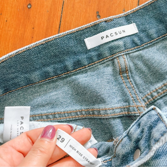 PacSun // High rise wide leg distressed jeans - Picture 3 of 6